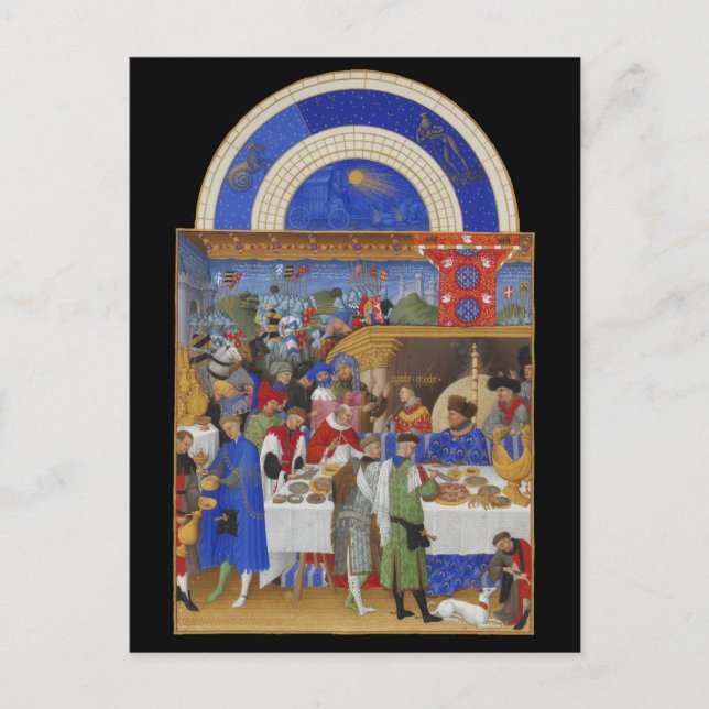 Postal Capricornio y acuario medievales de enero del (Anverso)