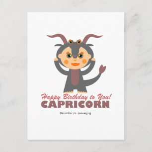 Postal Capricornio Zodiac para niños