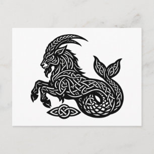 Postal Capricornio — Zodiaco de Tinta Embrujada Cabra‑Pez