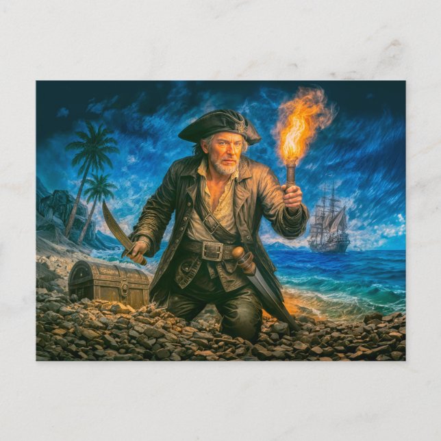 Postal Captain Kidd Legendary Pirate Portrait (Anverso)