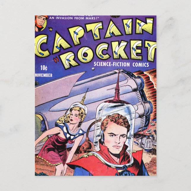 Postal Captain Rocket Comic (Anverso)