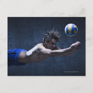 Postal Captura de estudio de un jugador de voleibol jugan
