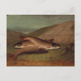 Postal Captura de la trucha del día en una orilla del río