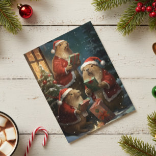 Postal Captura de navidad de Navidades de Capibara