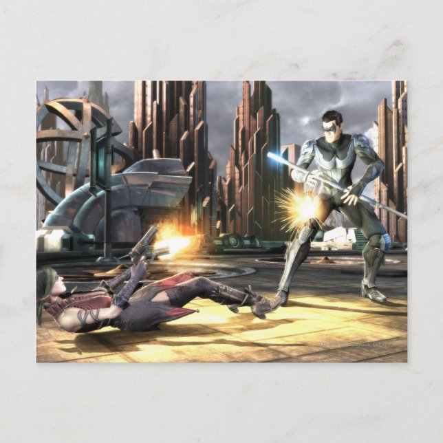 Postal Captura de pantalla: Harley vs Nightwing (Anverso)
