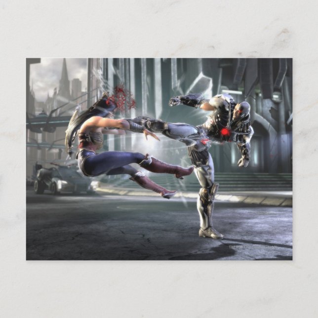 Postal Captura de pantalla: Mujer Maravilla vs Ciborg (Anverso)