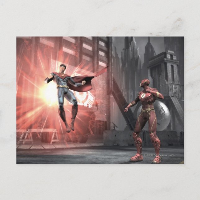 Postal Captura de pantalla: Superman vs Flash (Anverso)