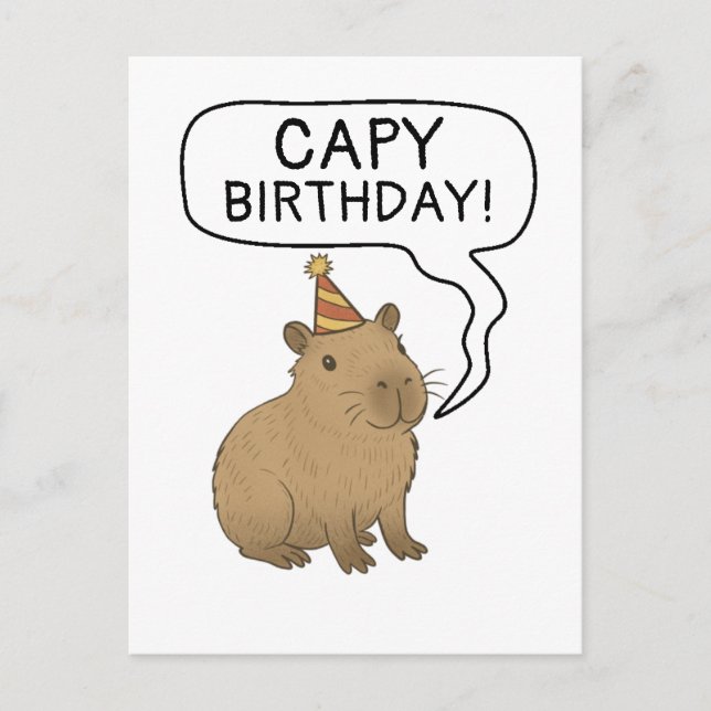Postal Capy Birthday Capybara Pun Lover Postcard (Anverso)