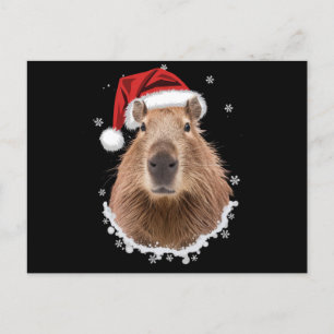 Postal Capybara Divertida Navidad 