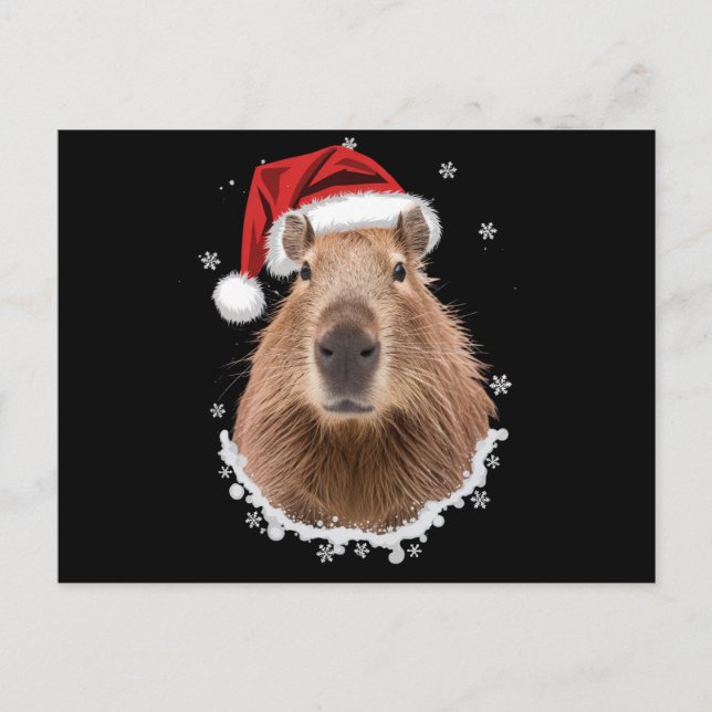 Postal Capybara Divertida Navidad  (Anverso)