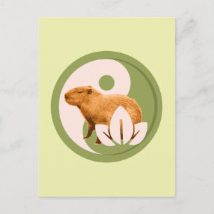 Postal Capybara Zen Yin Yang Naturaleza Pacífica