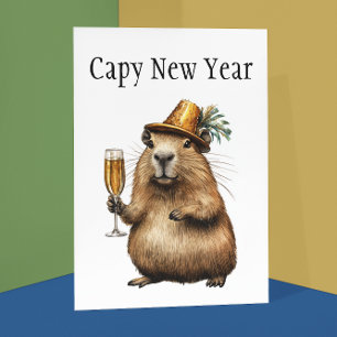 Postal Capybaras Año Nuevo