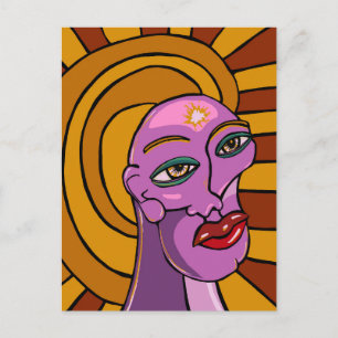 Postal Cara Abstracta, Sigue Tus Sueños, Arte Digital