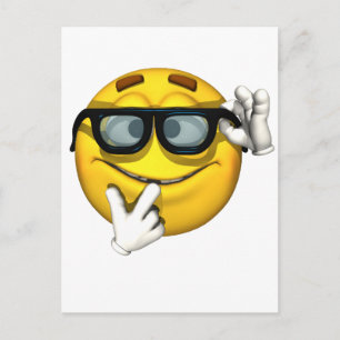 Postal Cara amarilla del nerd