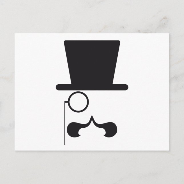 Postal Cara con gorra, bigote y ojal (Anverso)