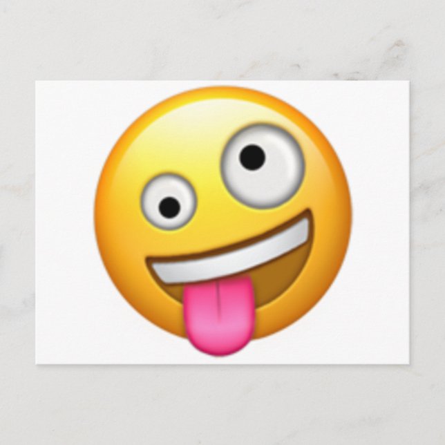 Postal Cara con un ojo grande y uno pequeño - Emoji (Anverso)