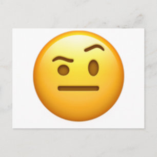 Postal Cara con una ceja elevada - Emoji