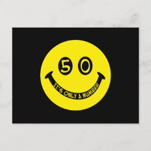 Postal Cara de 50 años, ¡es sólo un número!