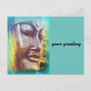 Postal cara de buddha verde
