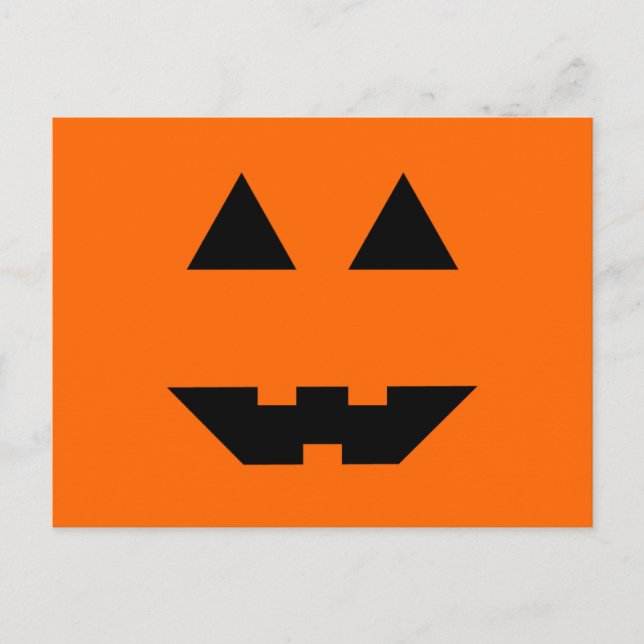 Postal Cara de calabaza de Halloween (Anverso)
