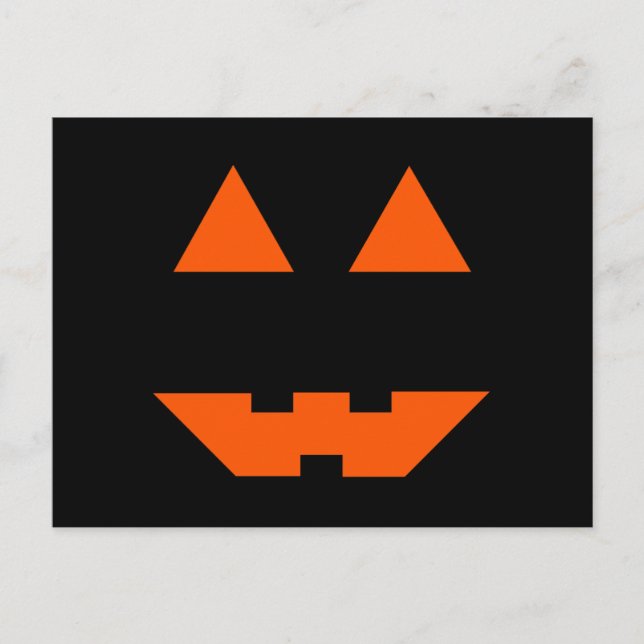 Postal Cara de calabaza de Halloween (Anverso)