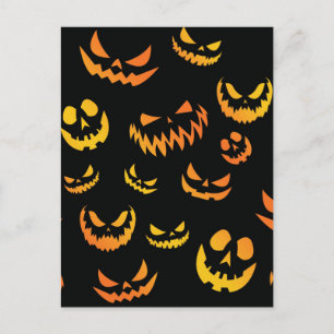 Postal Cara de calabaza de Jack O Lantern
