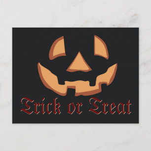 Postal Cara de calabaza para Halloween