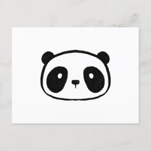 Postal Cara de dibujos animados de panda gigante regordet
