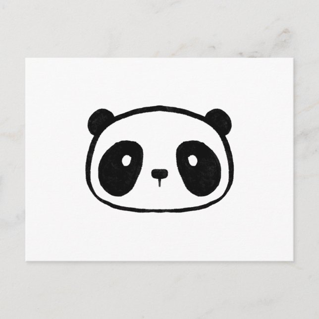 Postal Cara de dibujos animados de panda gigante regordet (Anverso)