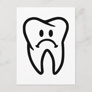 Postal Cara de dientes tristes
