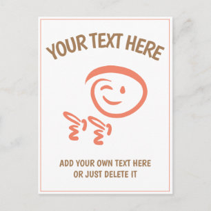 Postal Cara de Emoji de Winger con plantilla de doodle de