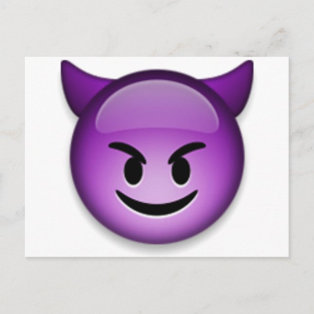 Postal Cara de Emoji traviesa (Anverso)