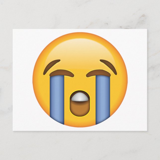 Postal Cara de fuerte llanto - Emoji (Anverso)