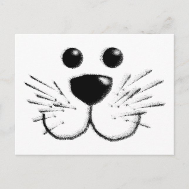 Postal Cara de gato gitano sonriente (Anverso)