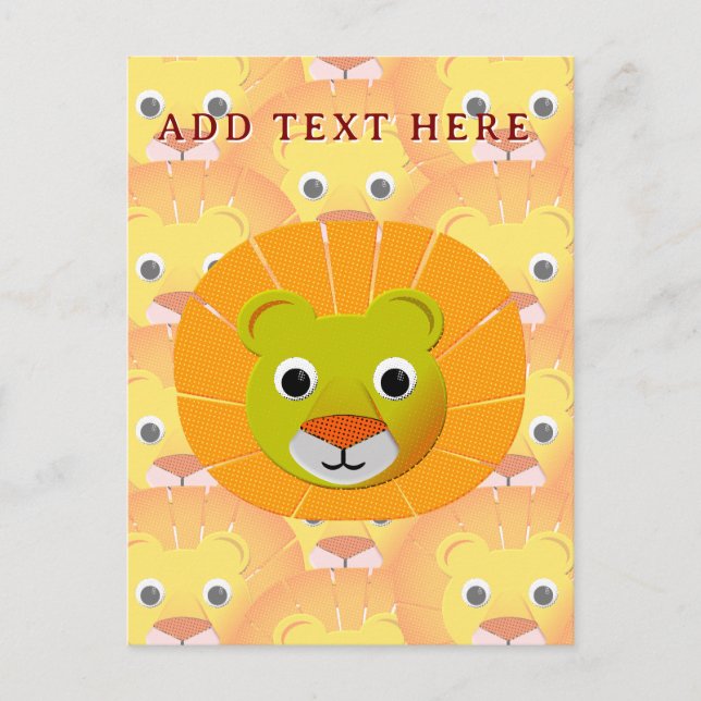 Postal Cara De León Cuta Por Todo El Patrón De Impresión  (Anverso)