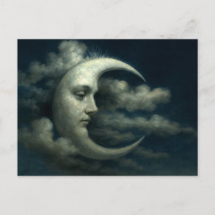 Postal Cara de Luna Creciente