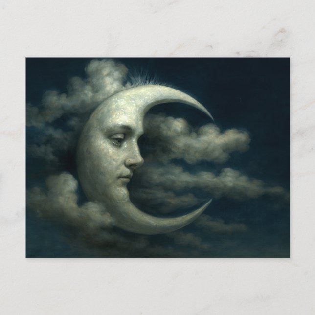 Postal Cara de Luna Creciente (Anverso)