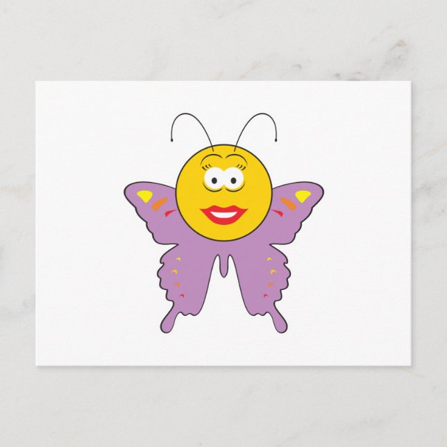 Postal Cara de mariposa (Anverso)