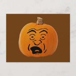Postal Cara de miedo de Jack o' Lantern, calabaza de Hall