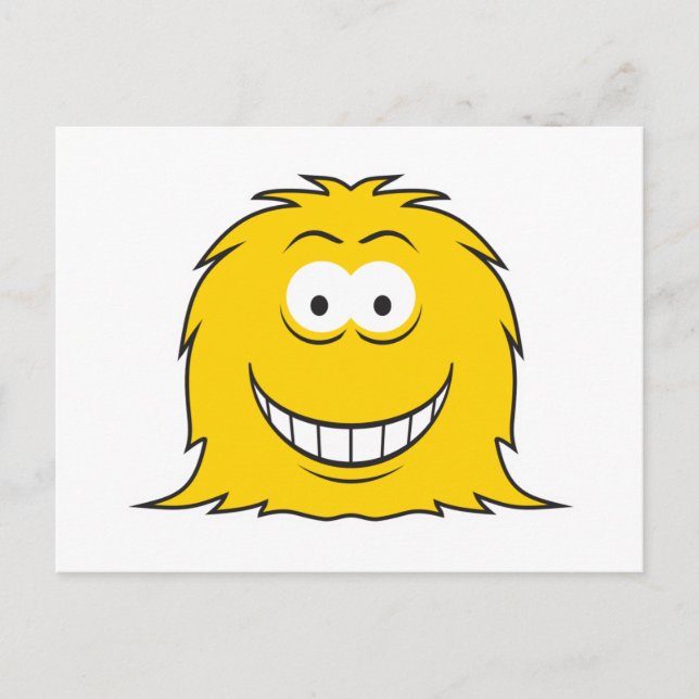 Postal Cara de monstruo de Furry (Anverso)