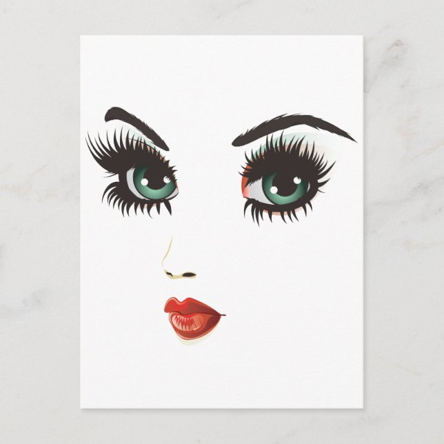 Postal Cara de mujer de belleza (Anverso)