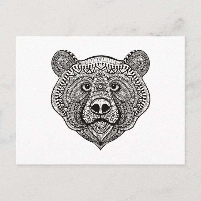 Postal Cara de oso inspirada (Anverso)