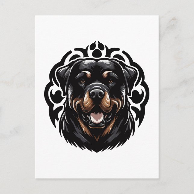 Postal Cara de perro Rottweiler (Anverso)