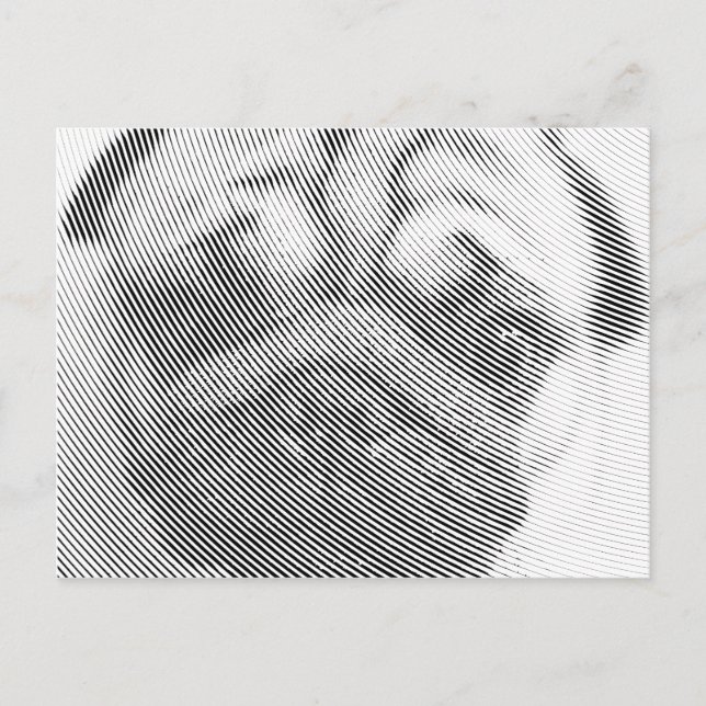 Postal Cara de pug (Anverso)