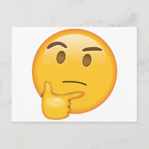 Postal Cara de reflexión - Emoji