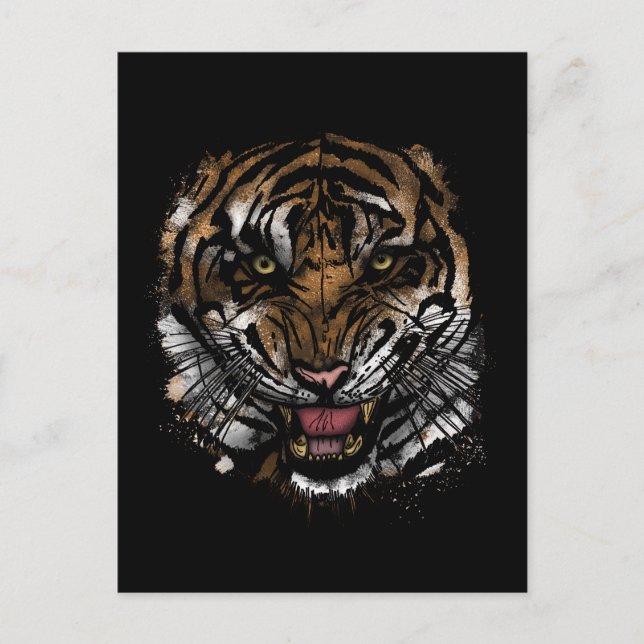 Postal Cara de tigre (Anverso)