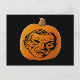 Postal Cara de vampiros de Jack o' Lantern, calabaza de H