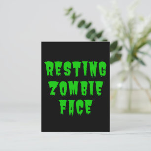 Postal Cara de Zombi Reposado - Divertido Halloween 2022