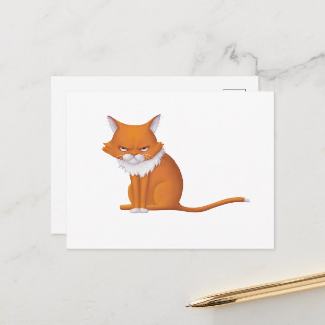 Postal Cara del gato de la mañana del lunes (Anverso/Reverso In Situ)