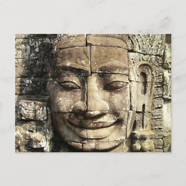 Postal Cara del templo, Camboya Vintage (Anverso)